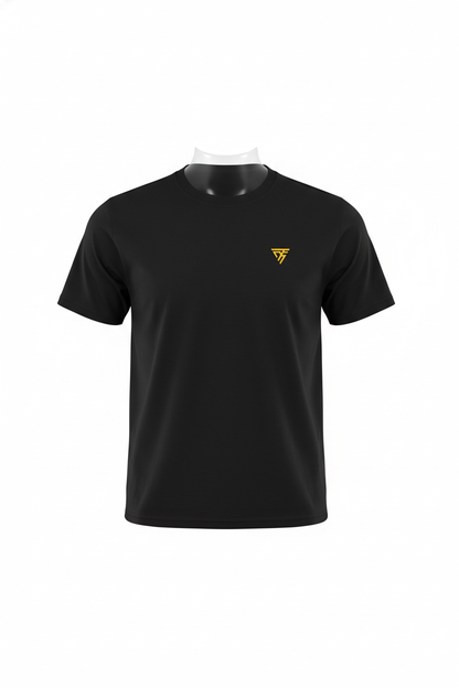 T-shirt manga curtas unisex logo bordado